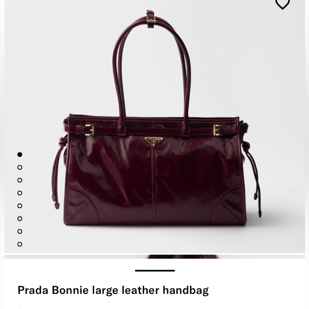 Prada Dark Red Leather Shoulder Tote Bag Authentic. EUC.